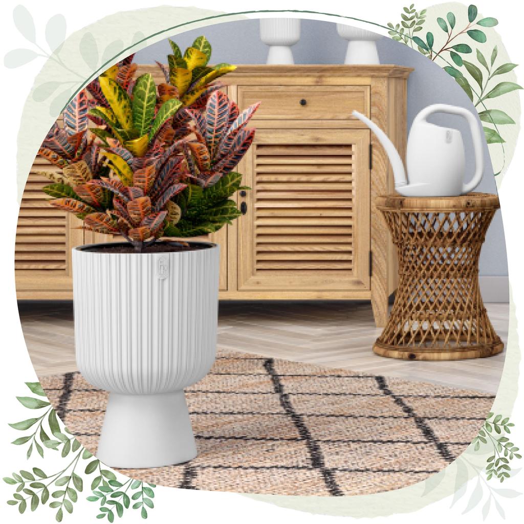 Keli Mika 30 Round Flowerpot on a Leg | White