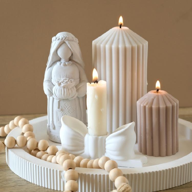 DIY Bowtie Concrete Candle Holder Silicone Molds 3D Bows Candlestick Mould Craft Supplies Casting Molds