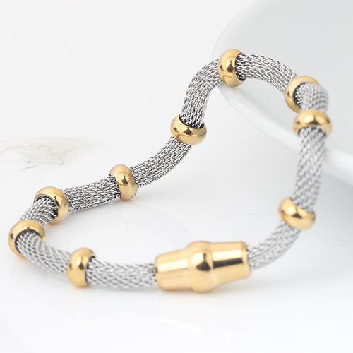 High quality Three stainless steel clasp Bracelets with charms cable mesh bracelet chain bracelet for men or women
