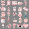 50 Pink Doodle Fresh Cute Guka Creative Decoration DIY Milk Tea Cup Suitcase Stickers