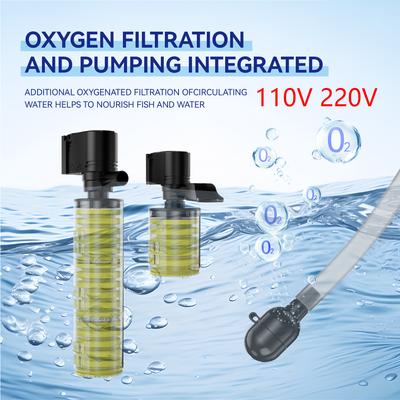 110V 220V New Reinforced Aquarium Built-in Sponge Filter Three-in-one Circulating Silent Water Pump Oxygenation Filter Pump