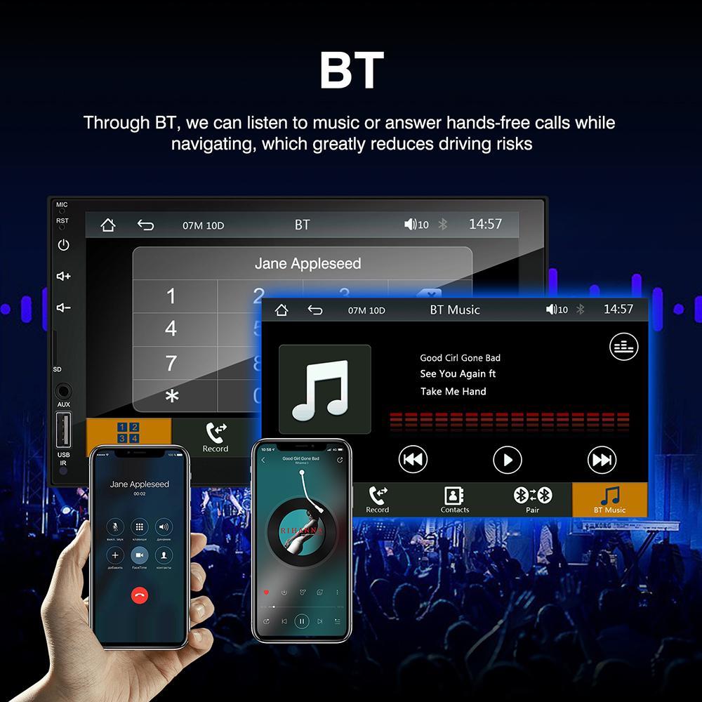 2DIN 7inch Car Multimedia MP5 Video Player Wired CarPlay Android Auto Mirrorlink Touch Screen FM AUX Bluetooth USB Fast Charging