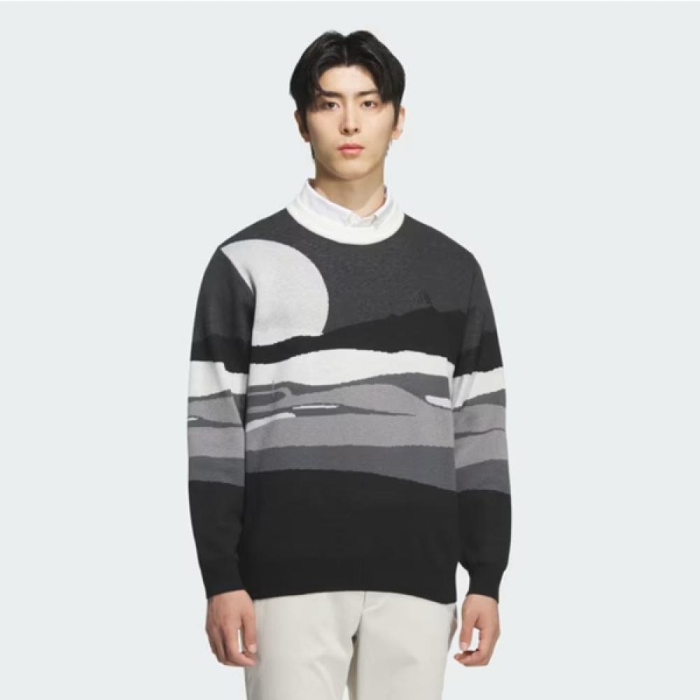 Adidas Golf Men S Round Knit uniSex Graphic Sweater Long Sleeve Jl7951