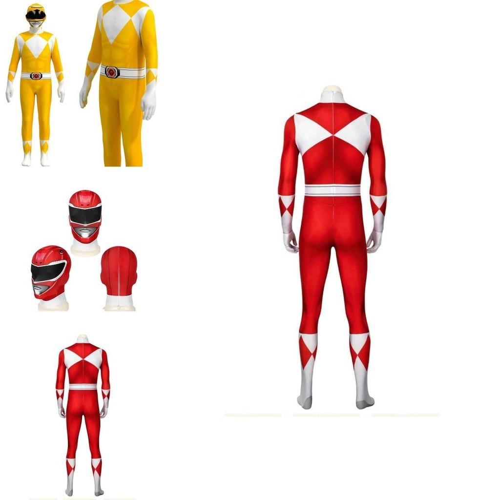 Rangers Costume For Kids And Adults Featuring Durable Jumpsuit And Character Mask**