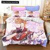 3D Game Genshin Impact Bedding Sets Keqing Xiao Duvet Cover Set 2_3 Pieces Boys Adults Single Full Queen King Size Bed Linen