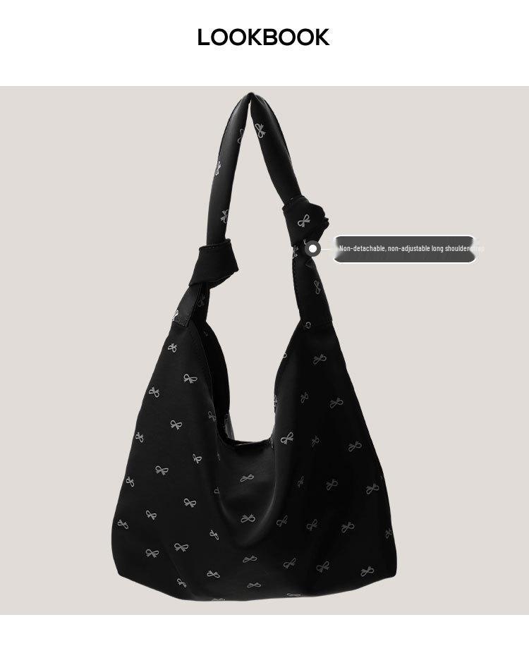 Niche Design Women's Bow Canvas Foldable Tote - 2024 Fashion