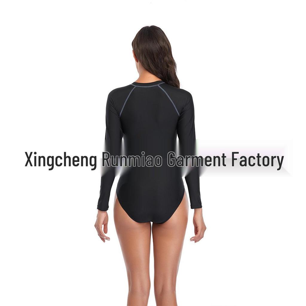 Women's Color Block One-Piece Swimsuit - Conservative Surfing and Sportswear