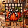 Durable Ornaments for Office Stacked Pumpkin Garden Flag, Burlap Look Fall Outdoor Decor, Festive Party Supplies Home Double Sided Holiday Yard