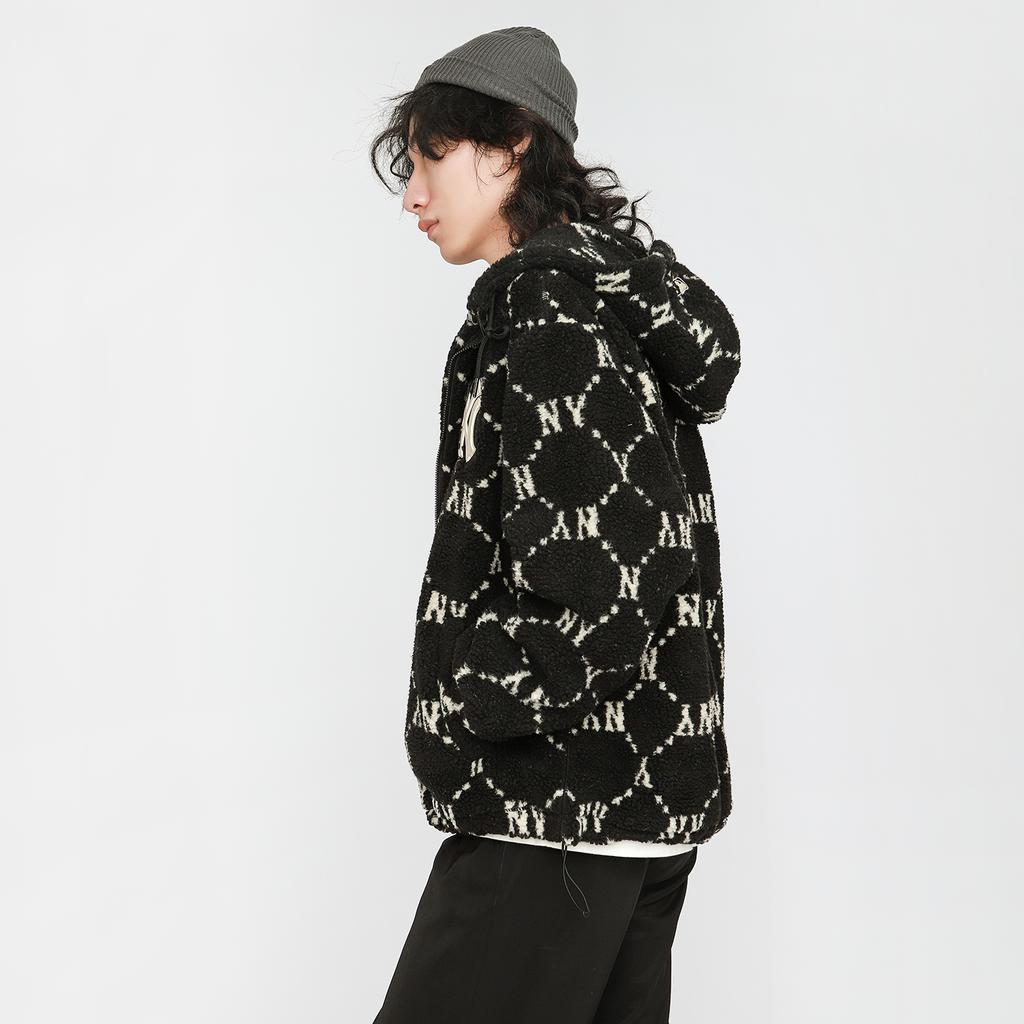 New MLB Old Flower Velvet Jackets Unisex Black 3AJPF1316-50BKS