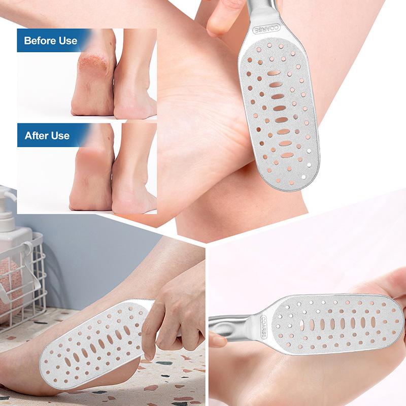 Dual-Sided Stainless Steel Pedicure Foot File - Callus & Dead Skin Remover Scraper