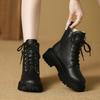 2025 Winter New Women's Thick Soled Short Velvet Side Zipper Ankle Boots Large Simple Winter Women's Fashion Round Head Boots