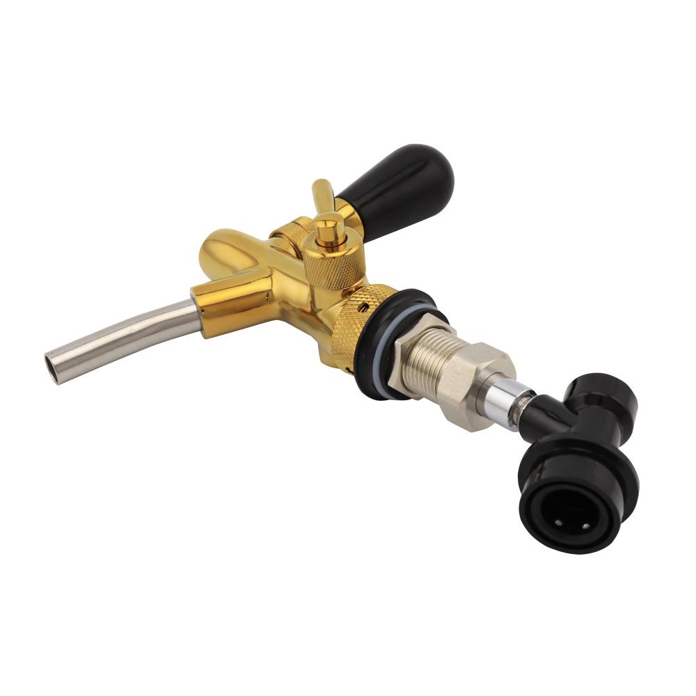 Adjustable Beer Tap Faucet With Chrome Plating, Beer Home Brewing Tap With Ball Lock Liquid Connector