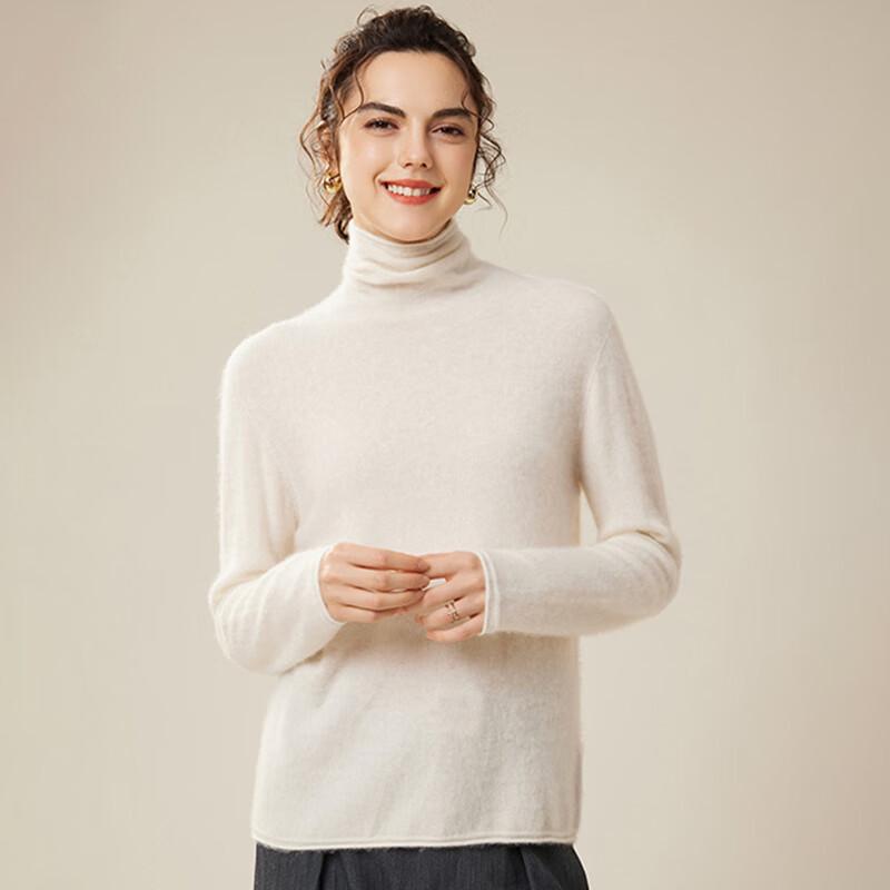 Fanzhen Women's 100% Cashmere Cowl Neck Sweater