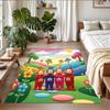 Anti‑Slip Crystal Velvet Floor Rug, Teletubbies Design Carpet for Indoor Living Bedroom Home Decoration