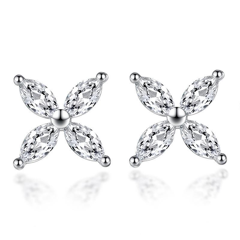 

New 925 Silver Stud Earrings AAA Zircon High Quality For Women s Wedding Fine Jewelry Accessories Party Gift