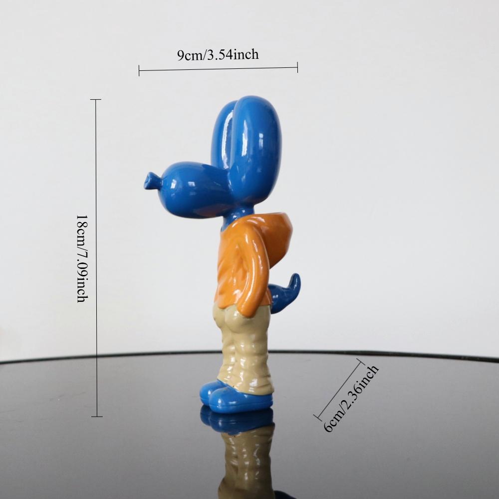 Resin Insert Pocket Balloon Dog Figurines Street Art trend Doll Ornament Fashion Indoor Home Office Desktop TV Cabinet Decor