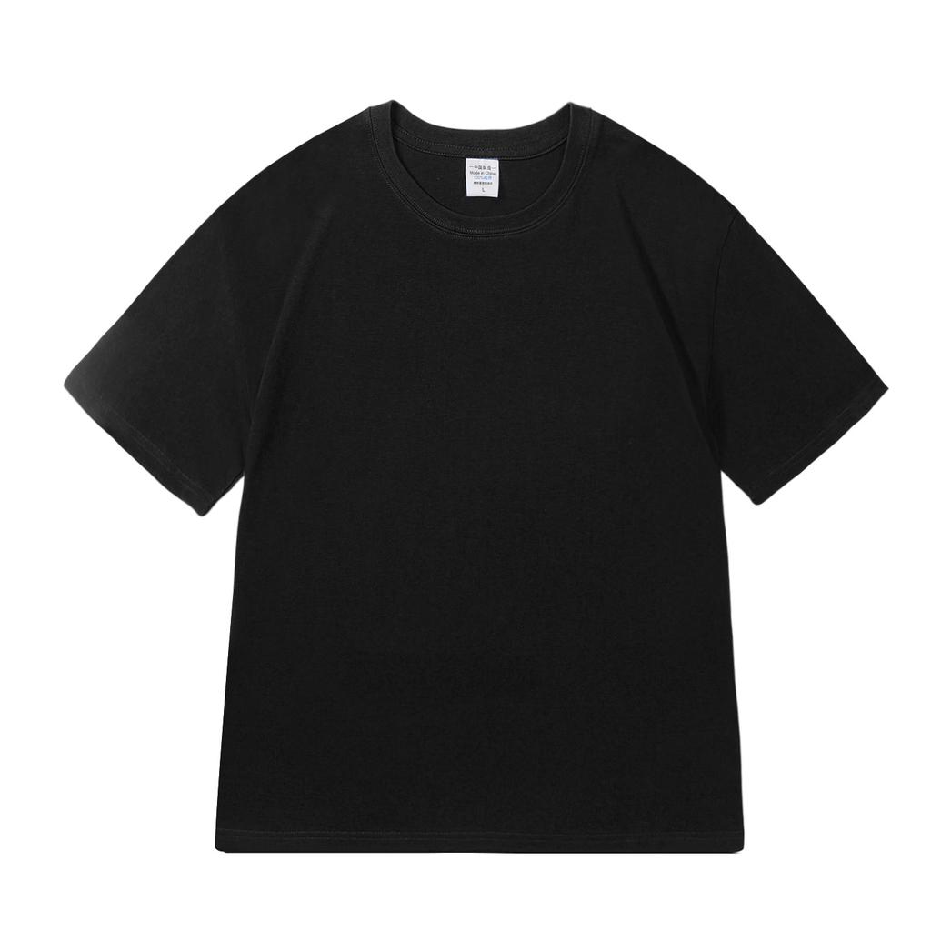 Solid Color Short-Sleeved T-Shirt Men'S 200G Pure Cotton Loose And Versatile Time-Simple Bottoming Shirt Combed Cotton Crew Neck Shoulder Top