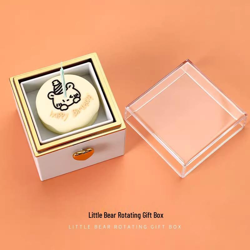 

Романтическая вращающаяся шкатулка для кольца в виде маленького медвежонка для девочки, девушки или жены – Идеальный сюрприз на день рождения