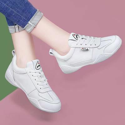 Little White Shoes Women's Shoes Leather Surface Mesh Sports Casual Flat Bottom Versatile Korean Version Fashion Soft Sole Soft Cotton S