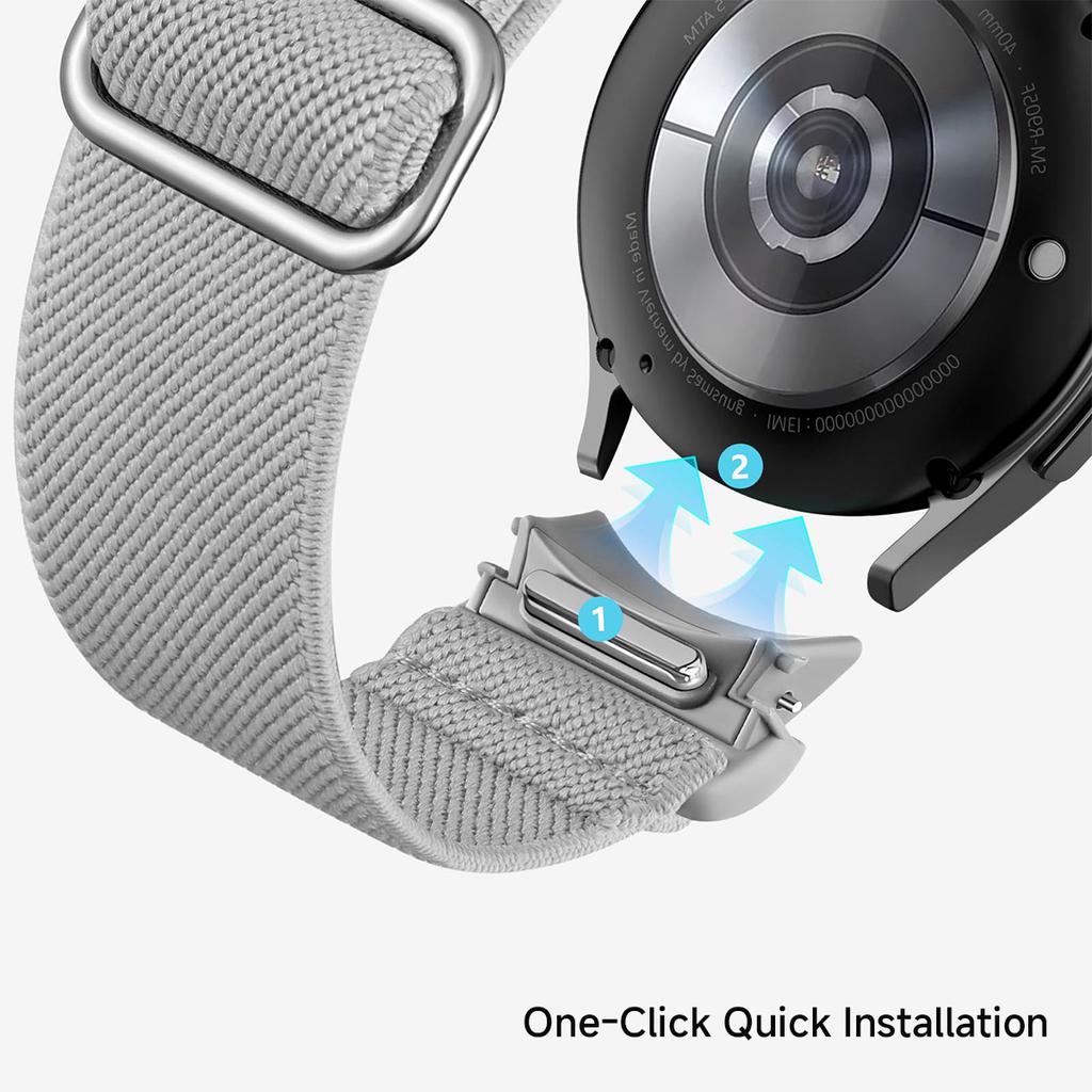 Lückenloses Armband für Samsung Galaxy Watch 7 6 5 4 40mm 44mm/5 pro 45mm Elastisches Nylon-Armband Galaxy Watch 6 Classic 47mm 43mm Armband