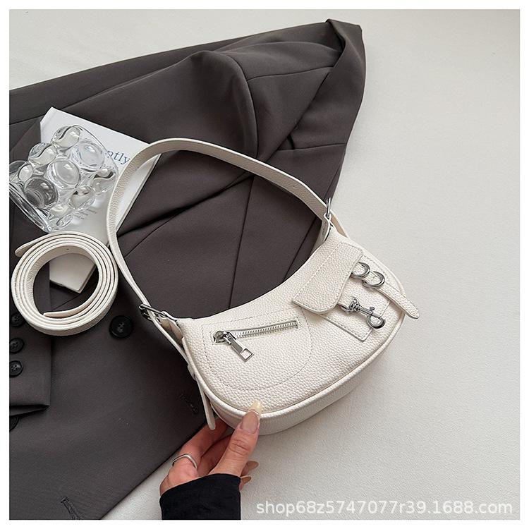 Niche punk style underarm bag women's 2025 new high-end texture crescent bag retro versatile shoulder messenger bag