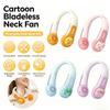 Cartoon Kids Neck Fan Bladeless Neck Fan for Kid Animal 1200mAh Portable Rechargeable Cooling Fan for Girls 3 Speeds Lightweight