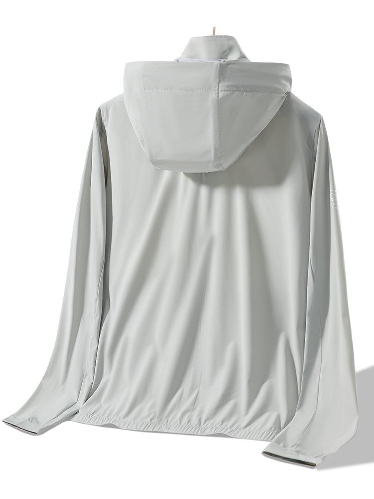 High-Quality Summer UV Protection Ice Silk Hooded Jacket with Stand Collar