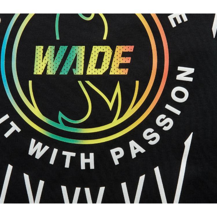 Li-Ning Wade Series Letter Print Comfortable Breathable Loose Short Sleeve T-Shirt Men Tops Black AHSU169-1