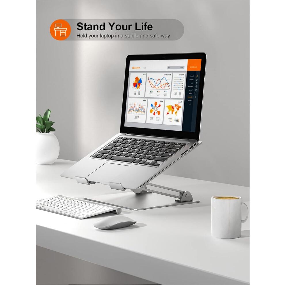 Adjustable Laptop Stand, Wide Compatibility Aluminum Alloy Computer Notebook Stand Holder, Ergonomic Design 4 11-17" Laptops, Supports Up To 13.2 Lbs