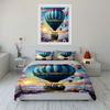 Hot Air Balloon Decorative Set Soft Comfortable Duvet Cover Bedding Set Included 1*Duvet Cover & 2*Pillowcases, Gift