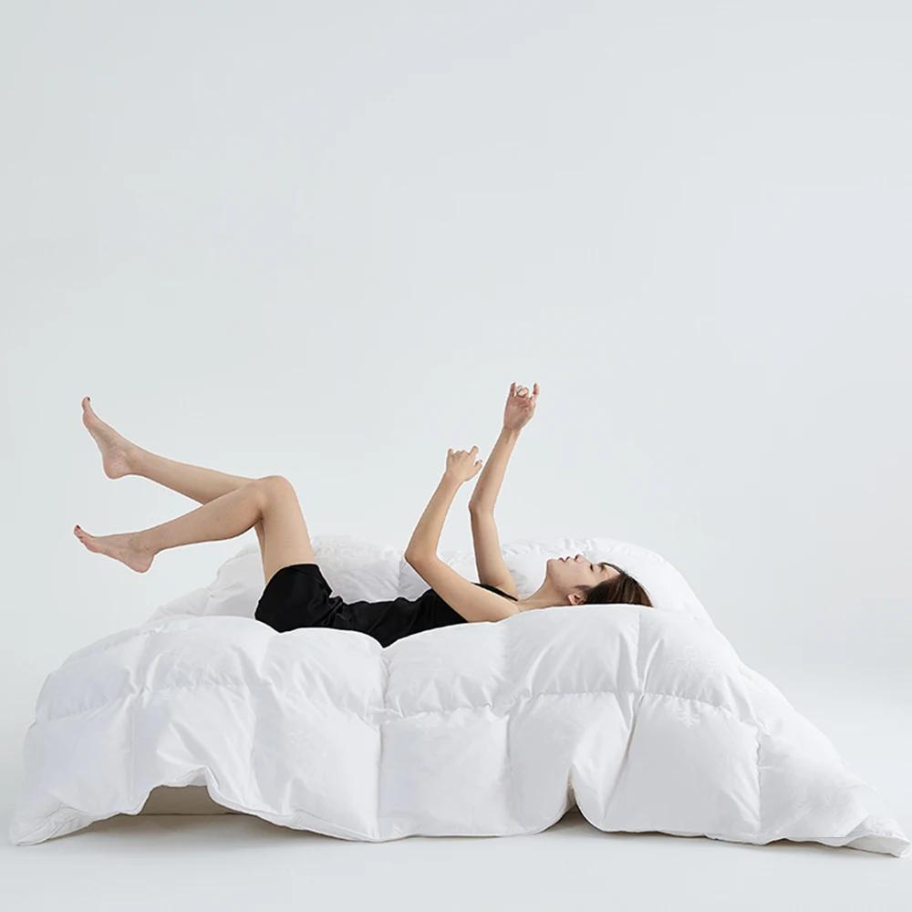 Sondeson Luxury 100% Goose Down Duvet  Filler 3D Bread Quilt White Comforter Winter All Season Blankets 100% Cotton Shell 1PCS 160x210cm 1pcs