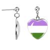 LGBT Kunst Homo Lesbische Trots Regenboog Hartvormige Glazen Cabochon Druppel Oorbellen Bedel Sieraden Voor Homoseksualiteit Meisjes Cadeau