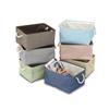 Modern Minimalist Solid Color Linen Desktop Storage Basket with Polyester Lining