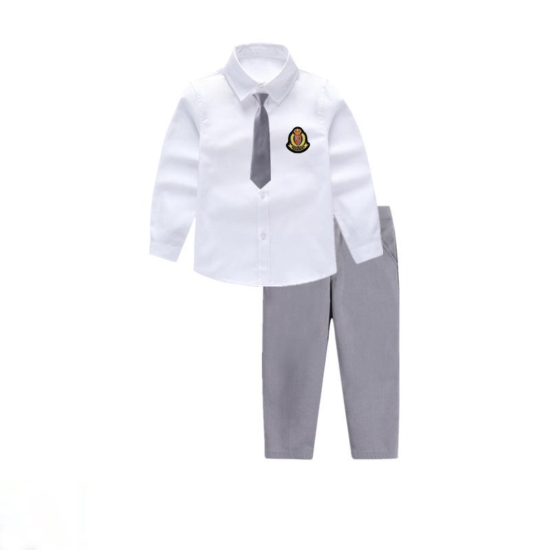 Weißes Langarm-Schuluniform-Kostüm für Jungen – Vielseitige Performance-Kleidung für Veranstaltungen am 1. Juni