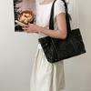 Autumn Korean Retro Leopard Print Canvas Bag, Niche and Versatile, Large Capacity Casual Single Shoulder Tote Bag