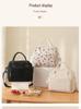 Corduroy Insulated Bento Lunch Bag for Office Workers - Stylish Handheld Design.