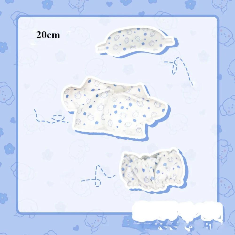 New 15cm/20cm Cotton Doll Pajamas With Eye Mask Cartoon Doll Sleep Clothes Cute Replament Bathrobe Dolls Acssories
