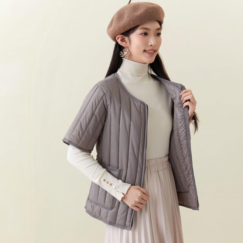 Women's new zipper thickened thermal cotton liner women's home cotton-padded clothes cotton-padded short-sleeved tops 2466