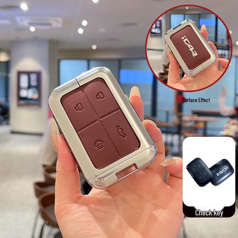 Chery iCAR V23 Key Case: Metal Leather Protection for Smart Bluetooth Remote