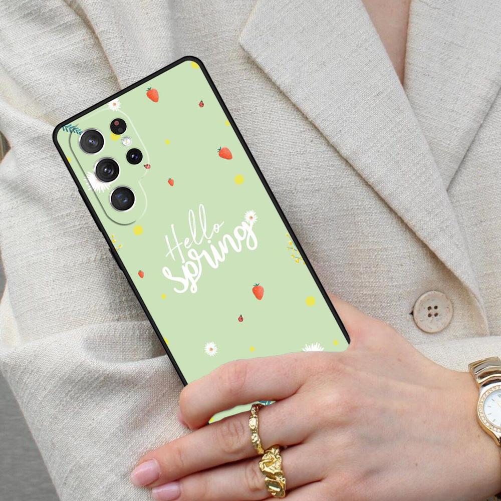 Hello Spring Flowers Cell Phone Case for Samsung Galaxy S26 Ultra S25 S24 S23 S22 S21 S20 Note10 Cover