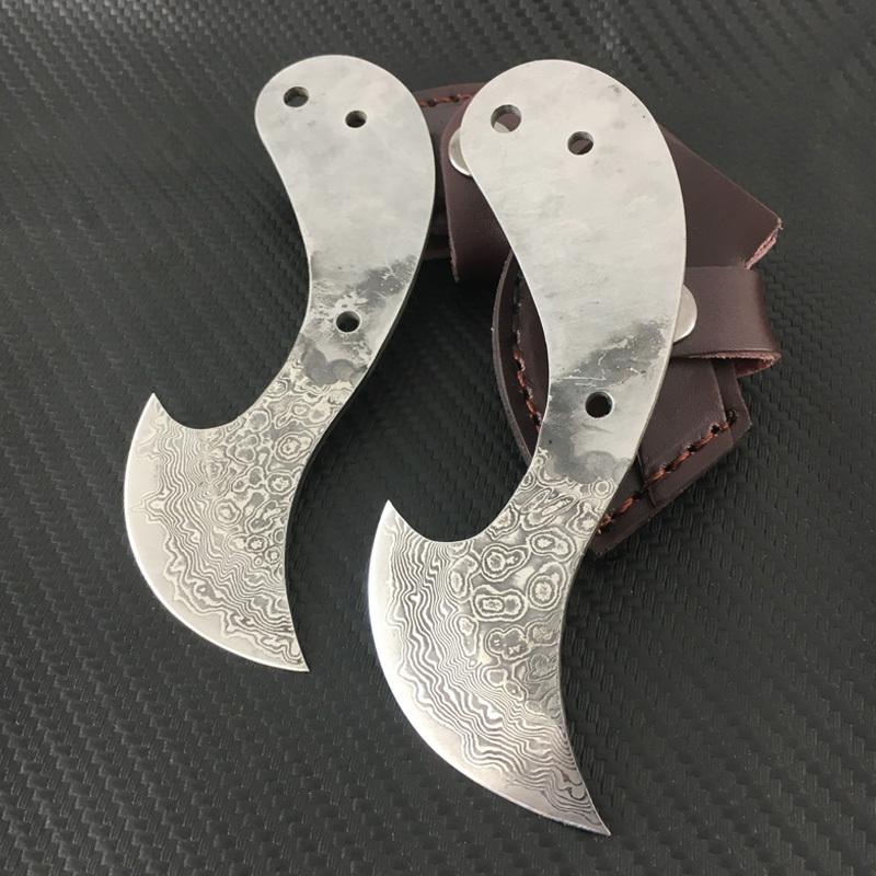 Damascus Steel Semi-finished Blade - Knife Blank, Blade Blank for DIY Agarwood Knife Blank, Fruit Blade, DIY Knife Blade