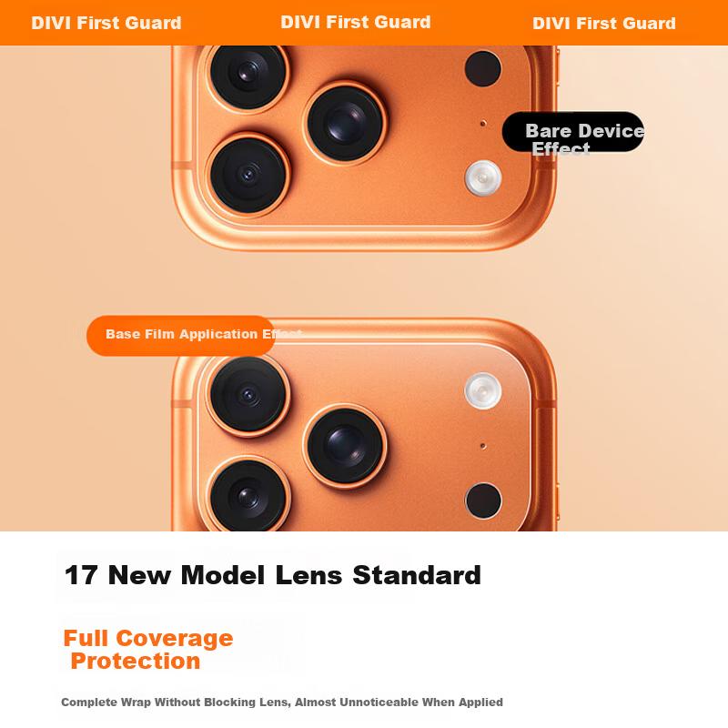 DIVI DIVI Scratch-Resistant Full Coverage Lens Protector for iPhone 17 Pro Camera and Base, Anti-Scratch and Explosion-Proof Film