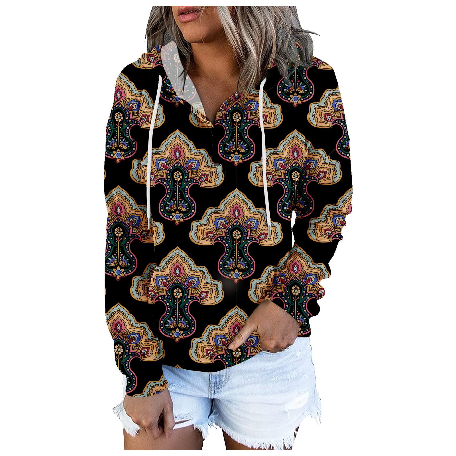 

Женские повседневные толстовки с длинным рукавом и винтажным принтом на пуговицах