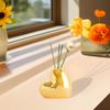 1PC Heart Shaped Bottle Creative Ceramic Bottle Gold Aromatherapy Bottle Fragrance Ornament Small Vase Simple 5.5x3.3x4.8cm