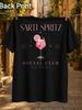 Sarti Spritz Social Club Good Taste Only Est 2025 Central Pink Cocktail In A Rounded Frame With Unisex All Tshirt