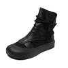 3.5CM Women Cool Boots 2025 Summer Genuine Leather Mesh Breathable Flat Ankle Boots For Women Casual Roman Shoes Retro