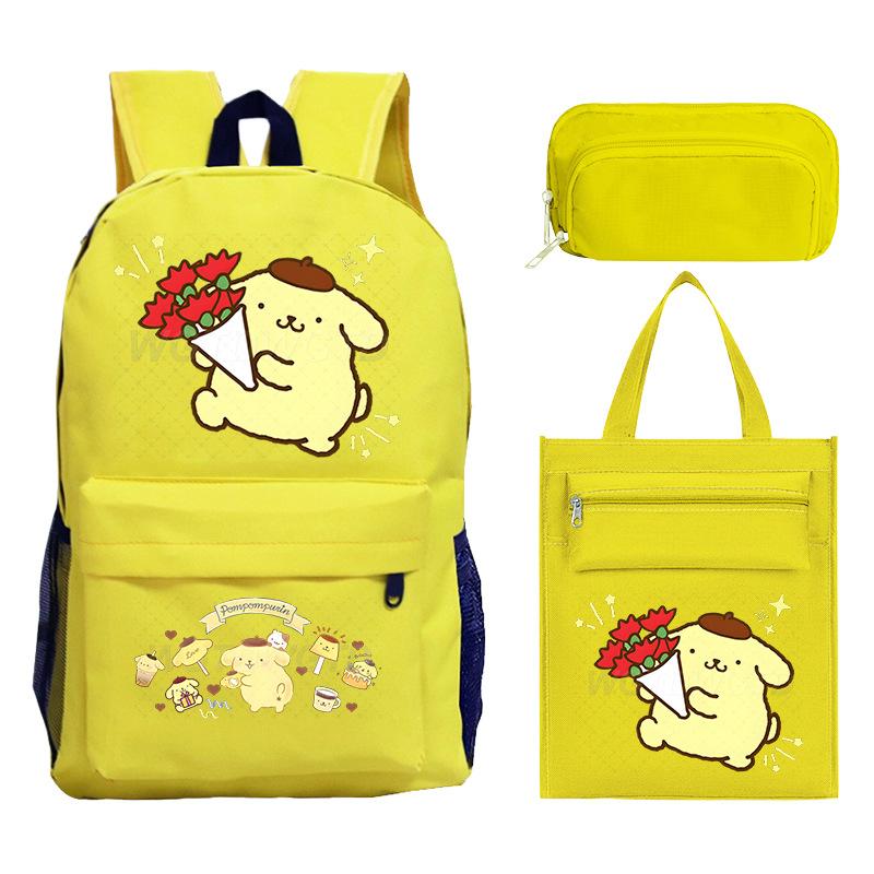 Пудинг Щенок Милый Мультяшный Анимационный Школьный Рюкзак Ученик Начальной Школы Пенал Ученик Средней Школы Сумка для Репетиторства Набор из Трех Предметов no specification
