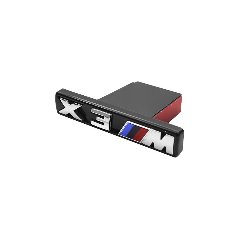 3D ABS Gloss Black Car Front Grille Badge Emblem For BMW X2 X3 X4 X5 X6 M Power Performance Logo WDBN6 Exterior Decoration Accessories