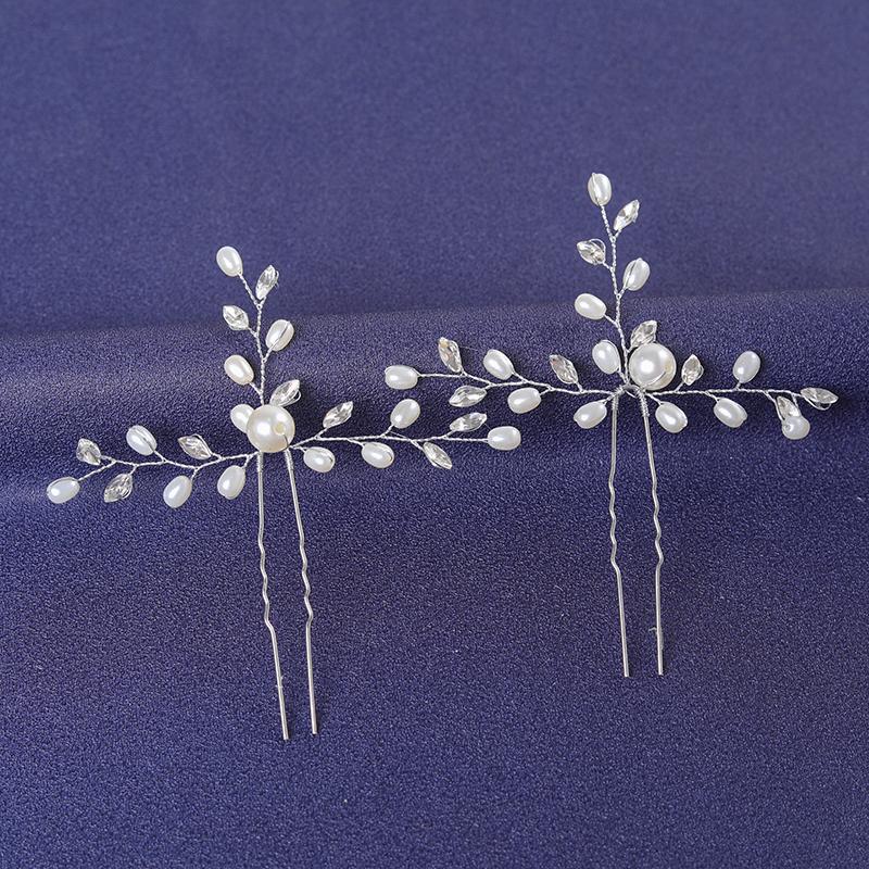 Silver Color Trendy Crystal Hair Pin For Women Party Pearl Hair Clip Pin Bridal Wedding Hair Accessories Jewelry Hairpin Gift