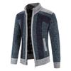 Men's Plus Velvet Thickened Stand Collar Cardigan Zipper Sweater - Autumn/Winter Warm Loose Knitwear